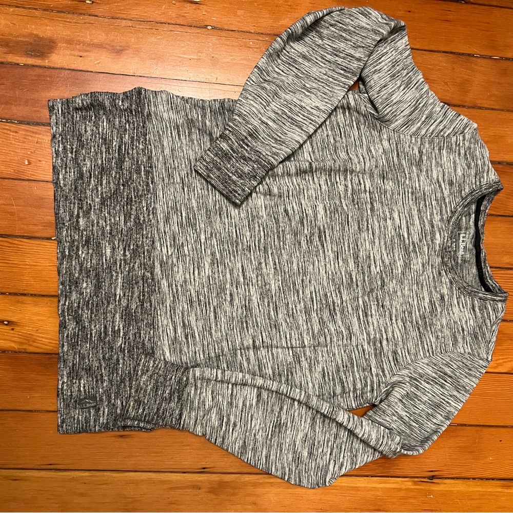 L.L. Bean Heathered Black and Gray Pullover